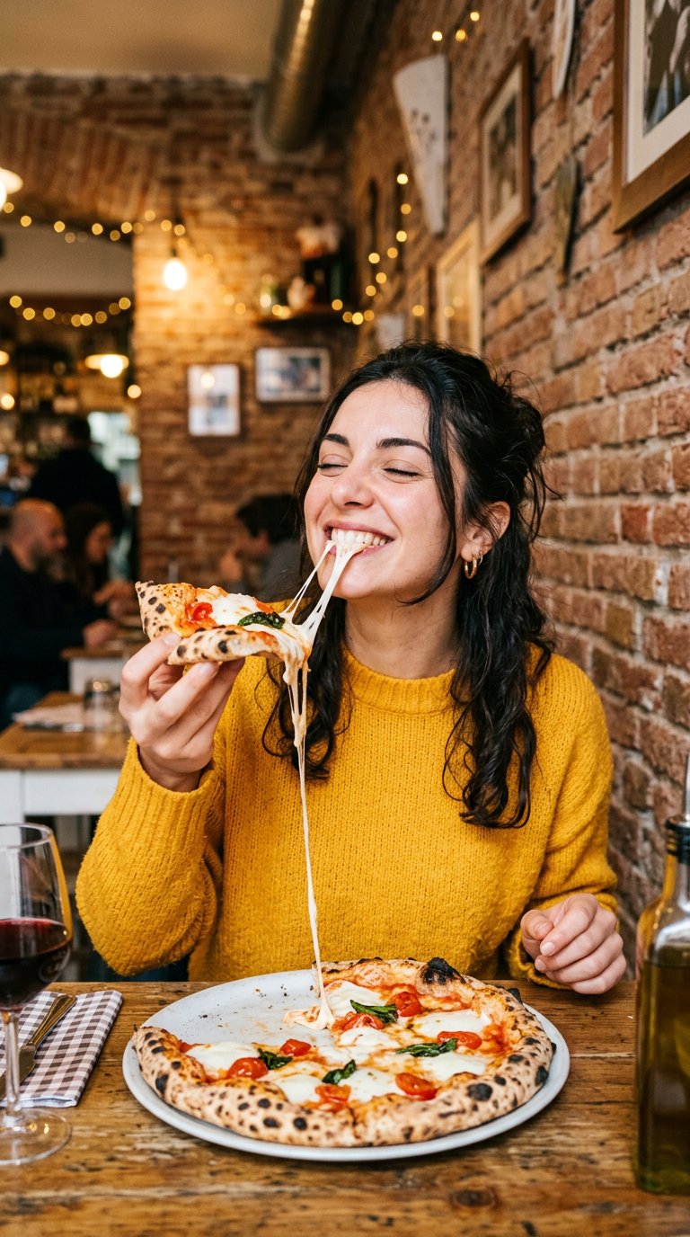 Clienti che mangiano la pizza